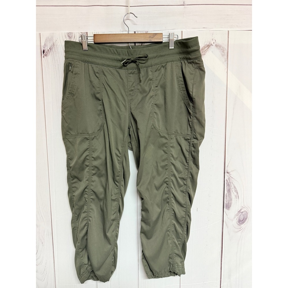 The North Face Womens Aphrodite 2.0 Capri XL Olive Green Hiking Pants GUC